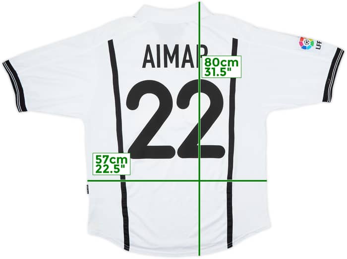 2000-01 Valencia Home Shirt Aimar #22 - 6/10 - (L)