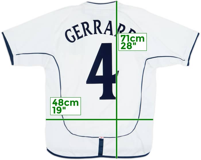 2001-03 England Home Shirt Gerrard #4 - 5/10 - (M)