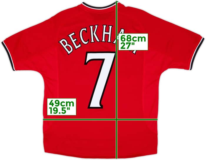 2000-02 Manchester United Home Shirt Beckham #7 - 5/10 - (Y)