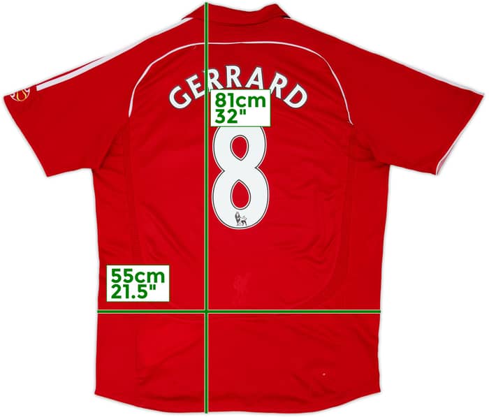 2006-08 Liverpool Home Shirt Gerrard #8 - 6/10 - (L)