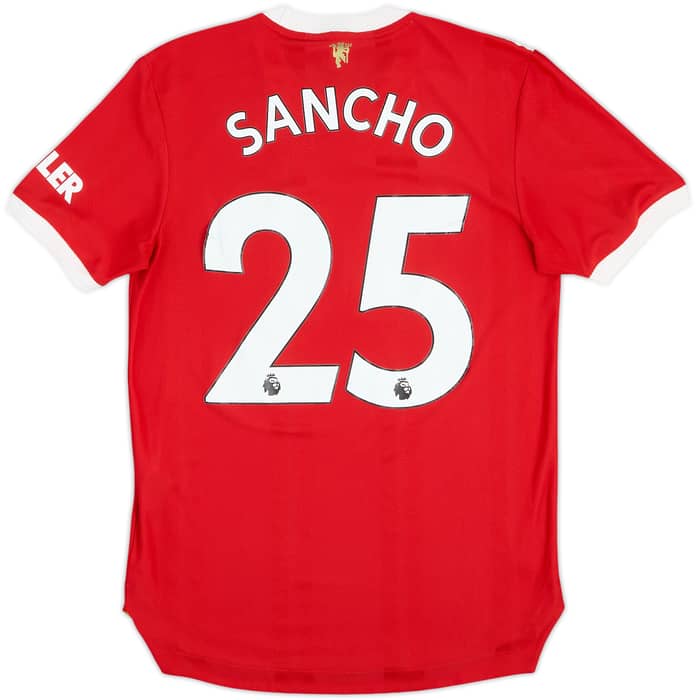 2021-22 Manchester United Authentic Home Shirt Sancho #25 - 5/10 - (S)