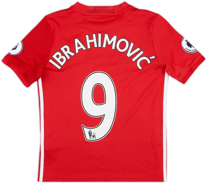 2016-17 Manchester United Home Shirt Ibrahimovic #9 - 7/10 - (M.Boys)