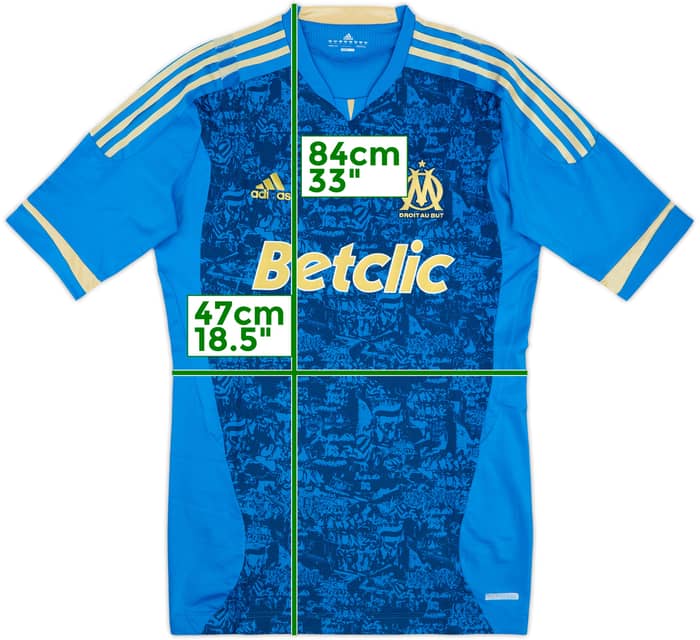 Camiseta de visitante versión jugador Techfit del Olympique Marseille 2011-12 - 4/10 - (XL)