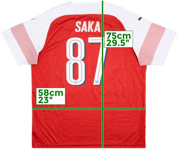 2018-19 Arsenal Home Shirt Saka #87 - 4/10 - (XXL)