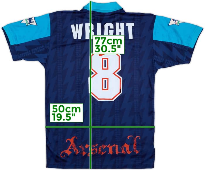 1994-95 Arsenal Away Shirt Wright #8 - 5/10 - (M)