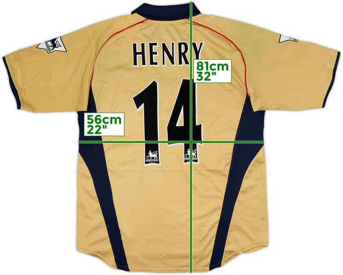 2001-02 Arsenal Away Shirt Henry #14 - 8/10 - (L)