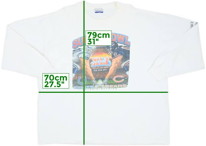 2007 Super Bowl XLI Reebok Graphic L/S Tee - 5/10 - (XXL)