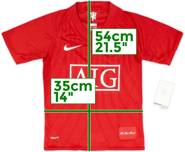 2007-09 Manchester United Home Shirt (XS.Boys)