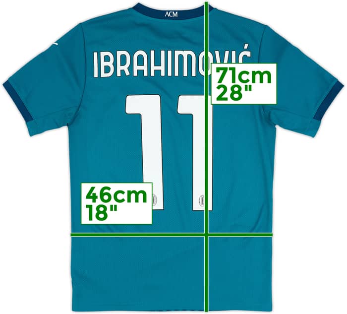2020-21 AC Milan Third Shirt Ibrahimovic #11 (XS)