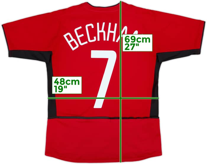 2002-04 Manchester United Home Shirt Beckham #7 - 5/10 - (XL.Boys)