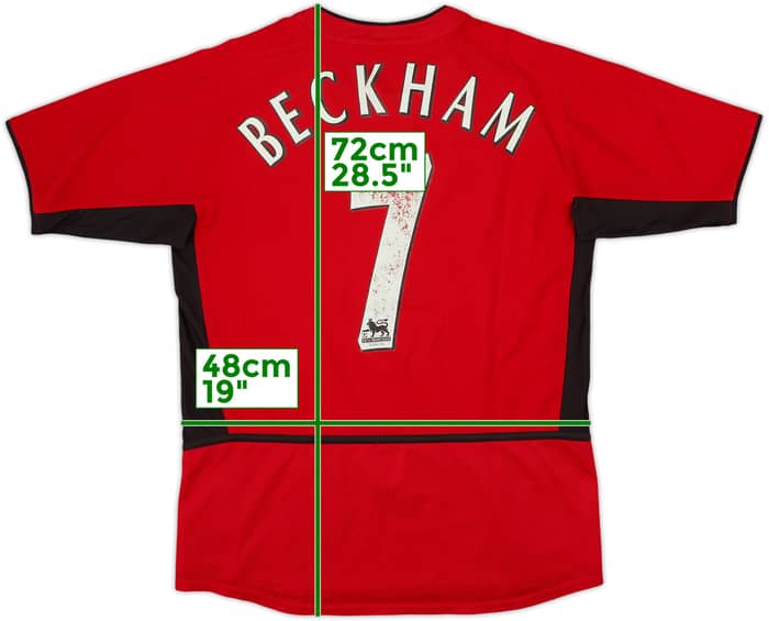 2002-04 Manchester United Home Shirt Beckham #7 - 5/10 - (XL.Boys)