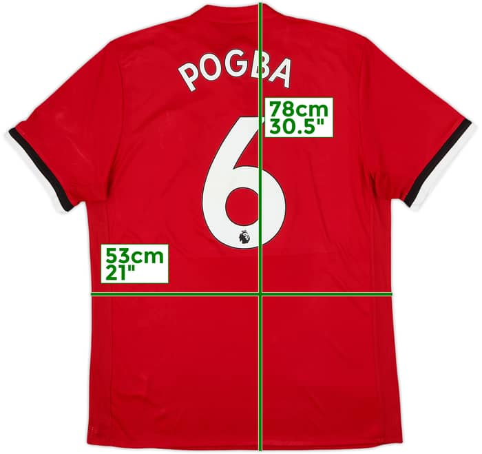 2017-18 Manchester United Home Shirt Pogba #6 - 8/10 - (L)