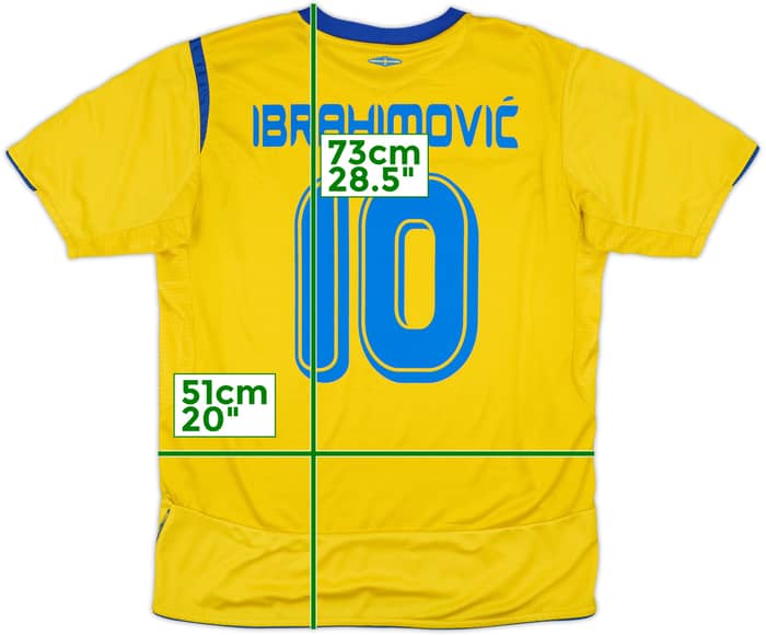 2005-06 Sweden Home Shirt Ibrahimovic #10 - 7/10 - (L)