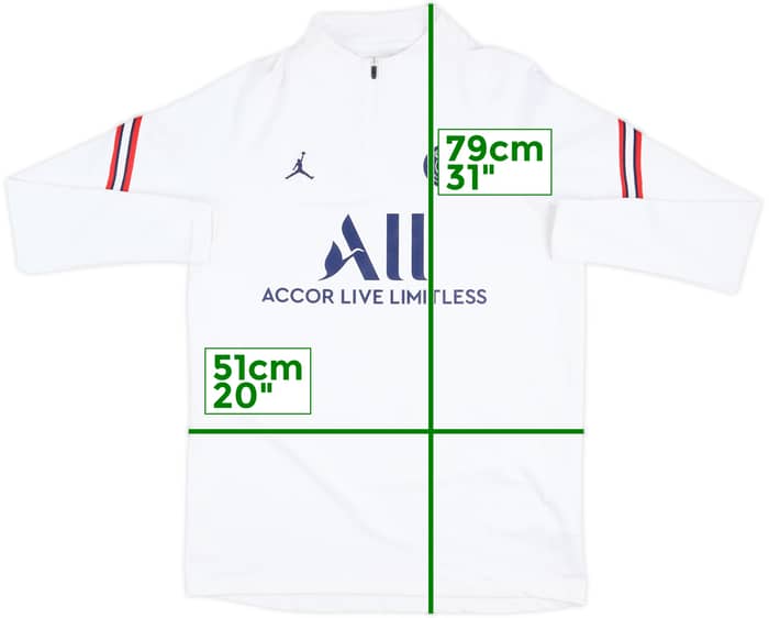 2021-22 Paris Saint-Germain Jordan 1/4 Zip Sudadera de entrenamiento - 10/10 - (L)