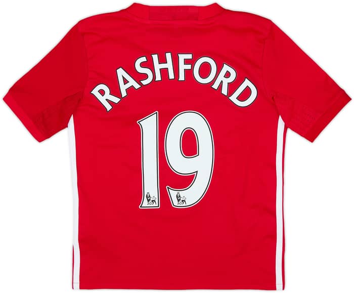 2016-17 Manchester United Home Shirt Rashford #19 - 7/10 - (7-8 Years)