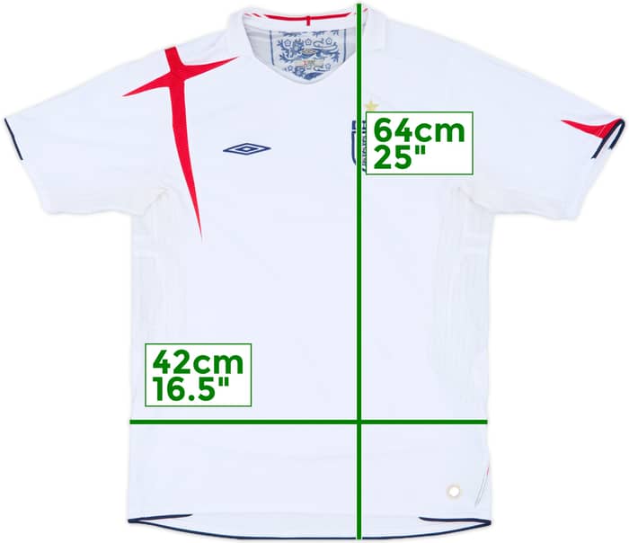 2005-07 England Home Shirt - 7/10 - (XL.Boys)