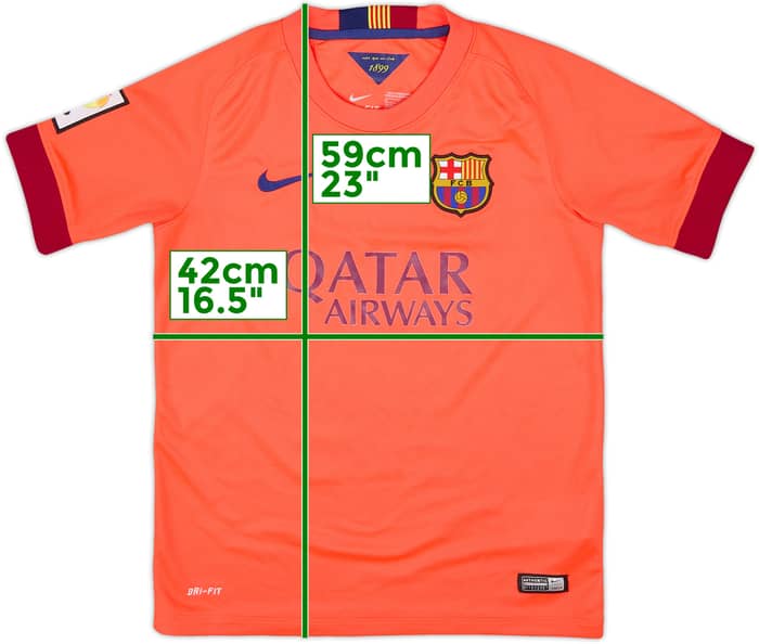 2014-15 Barcelona Away Shirt - 10/10 - (M.Boys)
