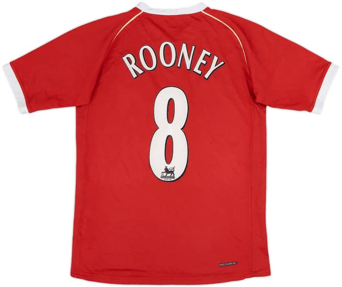 2006-07 Manchester United Home Shirt Rooney #8 - 7/10 - (XL.Boys)
