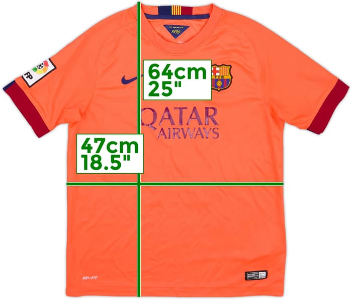 2014-15 Barcelona Away Shirt - 8/10 - (XL.Boys)