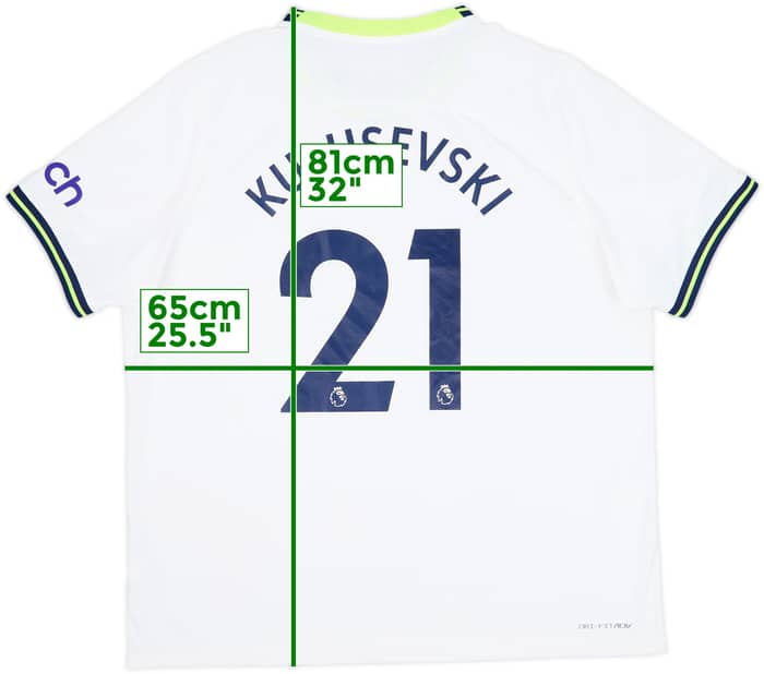 2022-23 Tottenham Authentic Home Shirt Kulusevski #21 - 8/10 - (XXL)