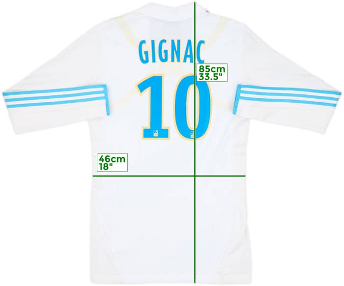 2011-12 Olympique Marseille Player Issue TechFit Home L/S Shirt Gignac #10 - 6/10 - (XL)