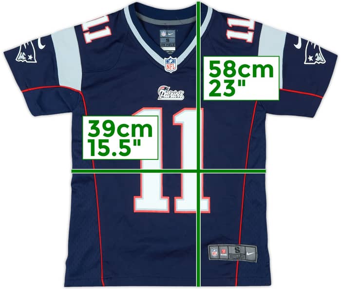 2012-19 New England Patriots Edelman #11 Nike Game Home Jersey - 7/10 - (S.Boys)