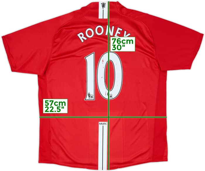 2007-09 Manchester United Home Shirt Rooney #10 - 5/10 - (XL)