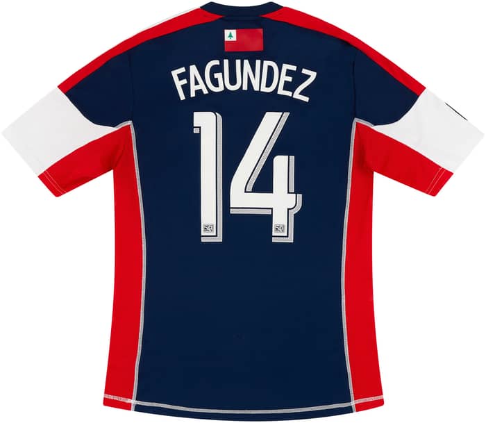 2012-13 New England Revolution Match Issue Home Shirt Fagundez #14