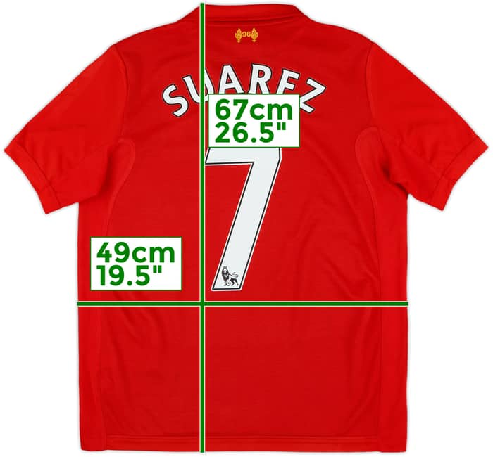 2012-13 Liverpool Home Shirt Suarez #7 - 9/10 - (XL.Boys)