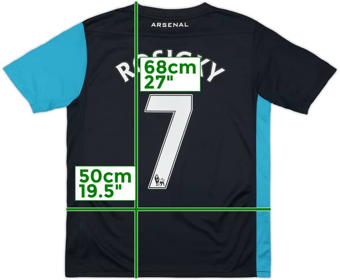 2011-12 Arsenal Away Shirt Rosicky #7 - 8/10 - (XL.Boys)