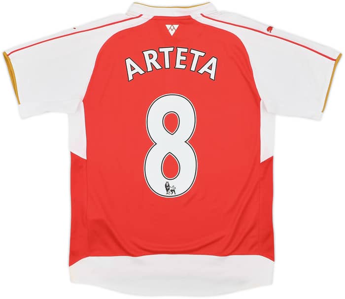 2015-16 Arsenal Home Shirt Arteta #8 - 7/10 - (L.Boys)