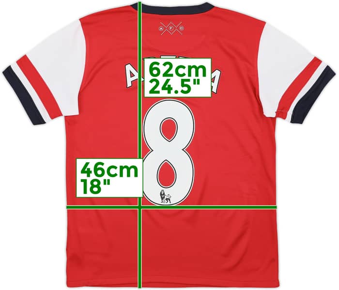 2012-14 Arsenal Home Shirt Arteta #8 - 8/10 - (L.Boys)