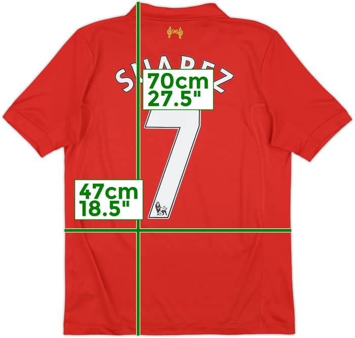 2012-13 Liverpool Home Shirt Suarez #7 - 6/10 - (XL.Boys)