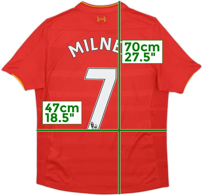 2016-17 Liverpool Home Shirt Milner #7 - 9/10 - (XL.Boys)