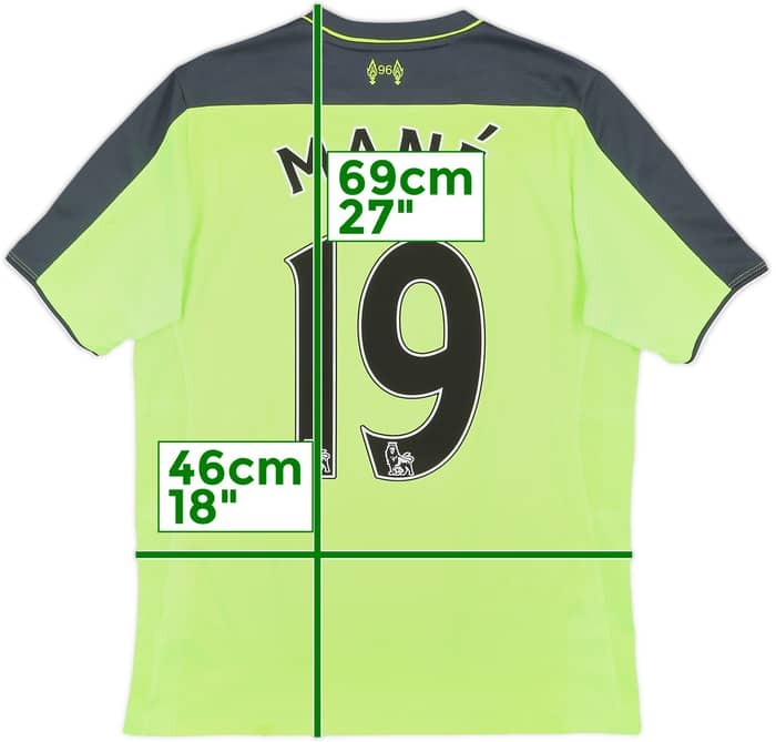 2016-17 Liverpool Third Shirt Mane #19 - 7/10 - (XL.Boys)