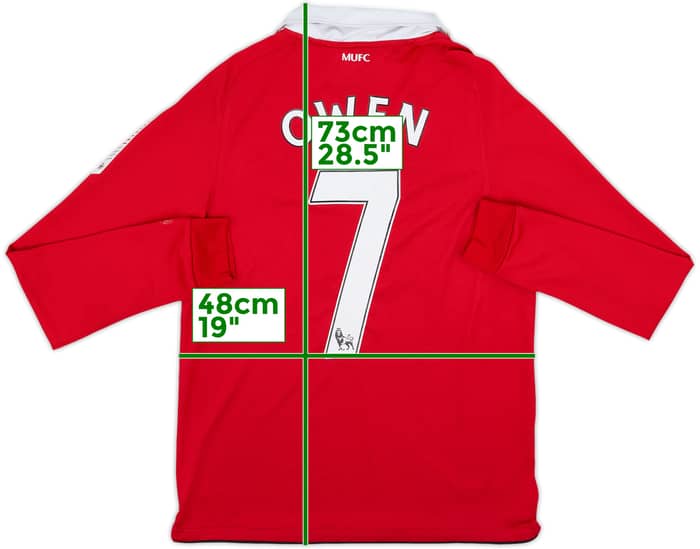 2010-11 Manchester United Home L/S Shirt Owen #7 - 5/10 - (S)