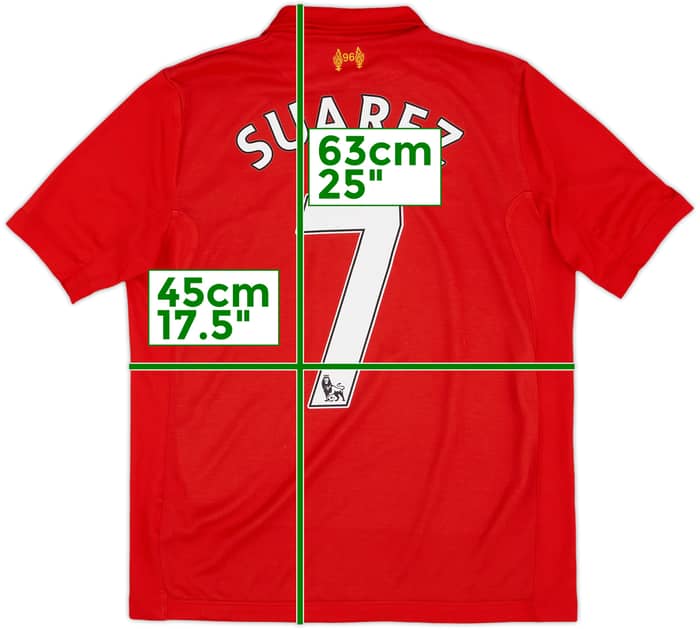 2012-13 Liverpool Home Shirt Suarez #7 - 8/10 - (XL.Boys)