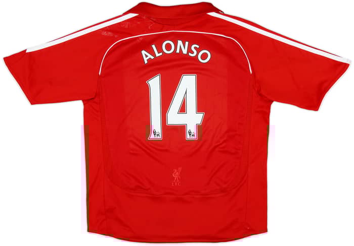 2006-08 Liverpool Home Shirt Alonso #14 - 7/10 - (M.Boys)
