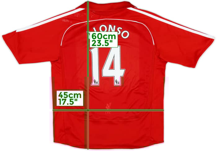 2006-08 Liverpool Home Shirt Alonso #14 - 7/10 - (M.Boys)