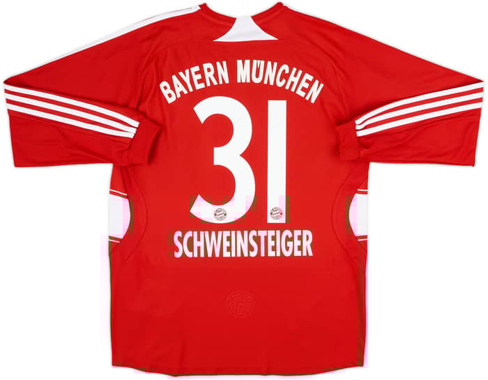 2008-09 Bayern Munich Home L/S Shirt Schweinsteiger #31 - 8/10 - (XL.Boys)