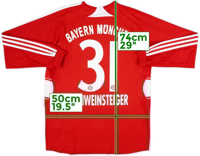 2008-09 Bayern Munich Home L/S Shirt Schweinsteiger #31 - 8/10 - (XL.Boys)