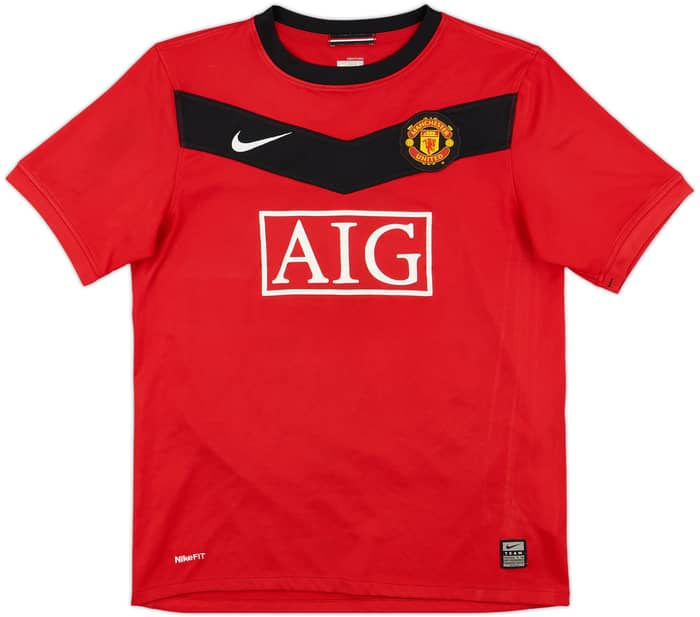 2009-10 Manchester United Home Shirt J.S.Park #13 - 7/10 - (L.Boys)