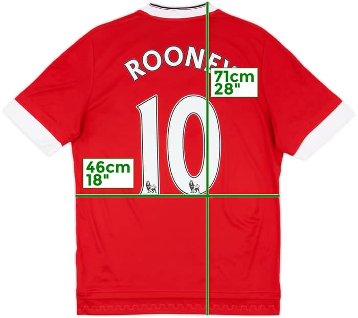 2014-15 Manchester United Home Shirt Rooney #10 - 9/10 - (XL.Boys)