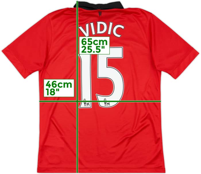 2013-14 Manchester United Home Shirt Vidic #15 - 8/10 - (XL.Boys)