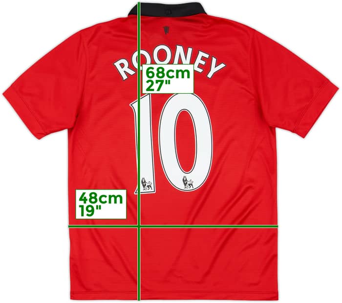 2013-14 Manchester United Home Shirt Rooney #10 - 9/10 - (XL.Boys)