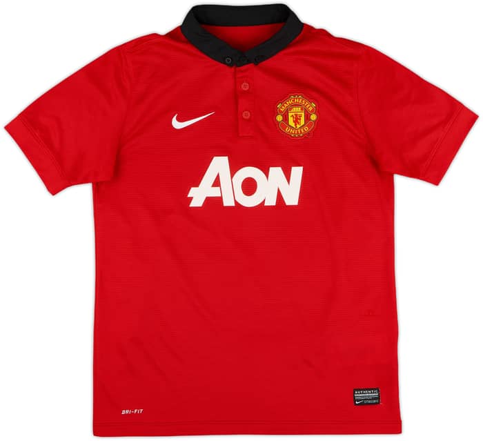 2013-14 Manchester United Home Shirt Vidic #15 - 7/10 - (L.Boys)