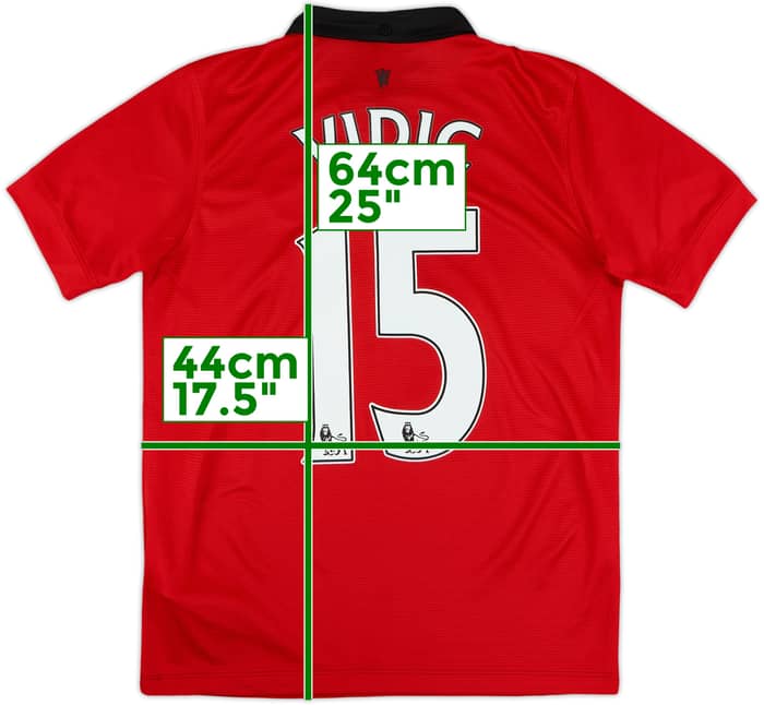 2013-14 Manchester United Home Shirt Vidic #15 - 7/10 - (L.Boys)