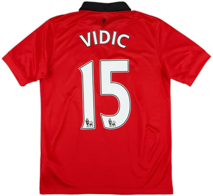 2013-14 Manchester United Home Shirt Vidic #15 - 7/10 - (L.Boys)