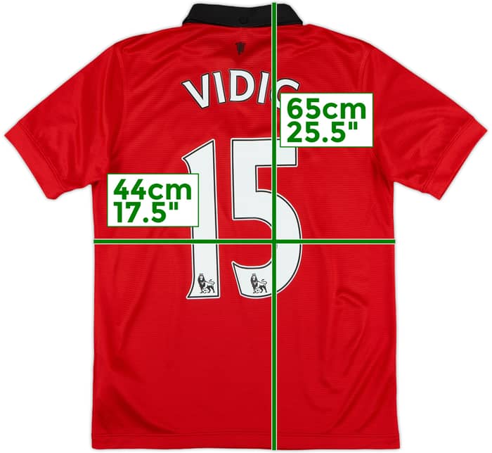 2013-14 Manchester United Home Shirt Vidic #15 - 7/10 - (L.Boys)