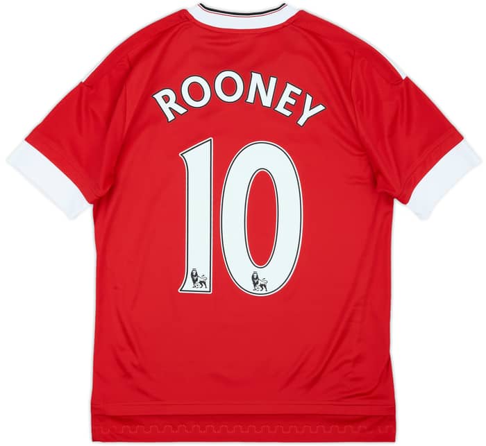 2015-16 Manchester United Home Shirt Rooney #10 - 8/10 - (L.Boys)